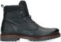 Manfield Heren Zwarte leren veterboots - Thumbnail 1