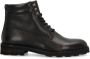 Manfield Heren Zwarte leren veterboots - Thumbnail 1