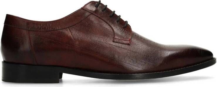 Black Label Heren Burgundy leren veterschoenen