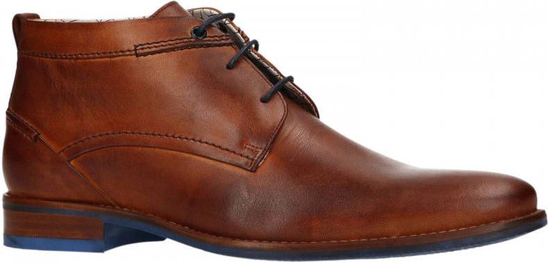 Manfield leren veterschoenen cognac