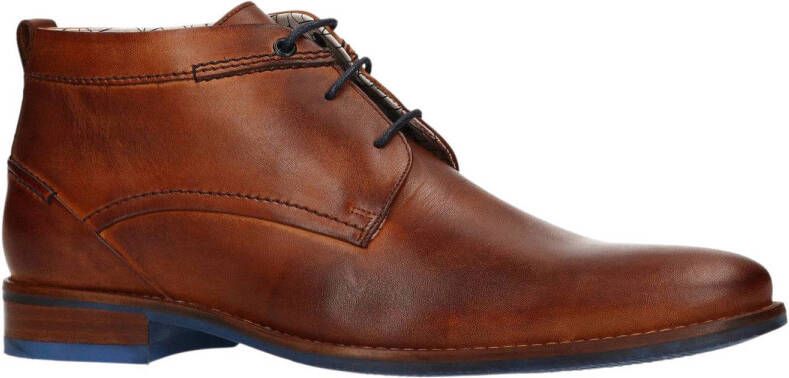 Manfield leren veterschoenen cognac