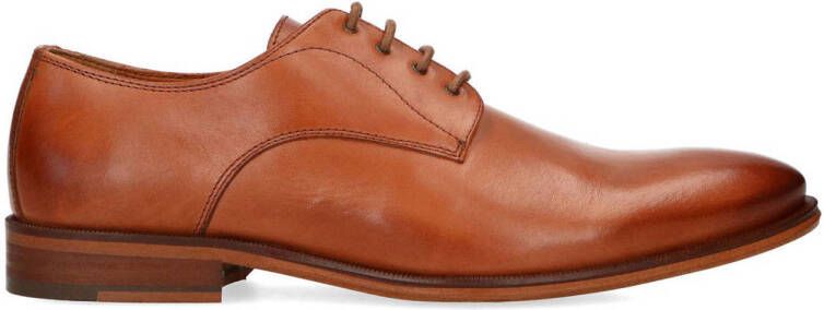 Manfield Heren Cognac leren veterschoenen - Schoenen.nl