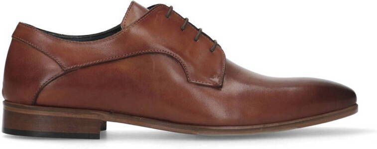 Manfield leren veterschoenen cognac