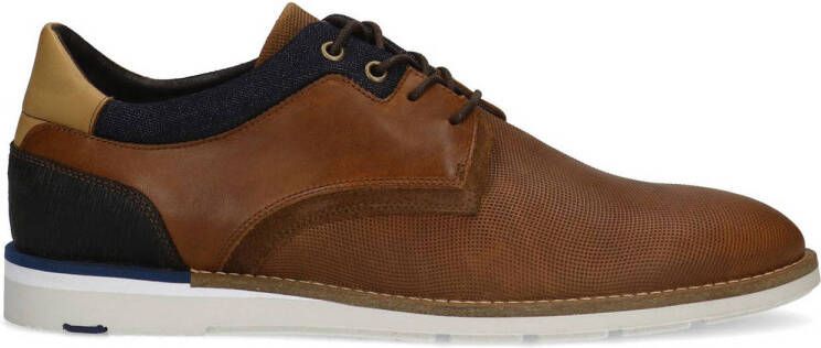 Manfield leren veterschoenen cognac