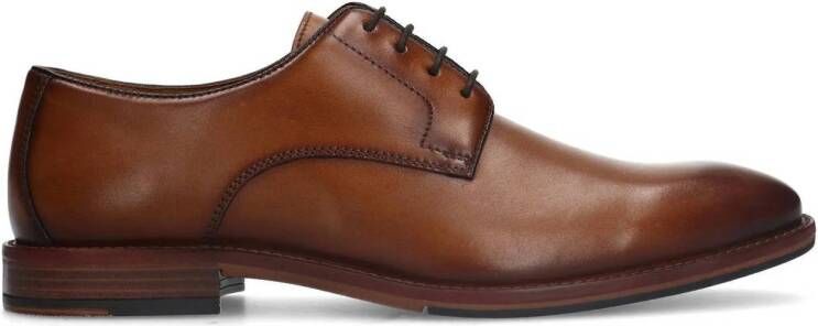 Manfield leren veterschoenen cognac