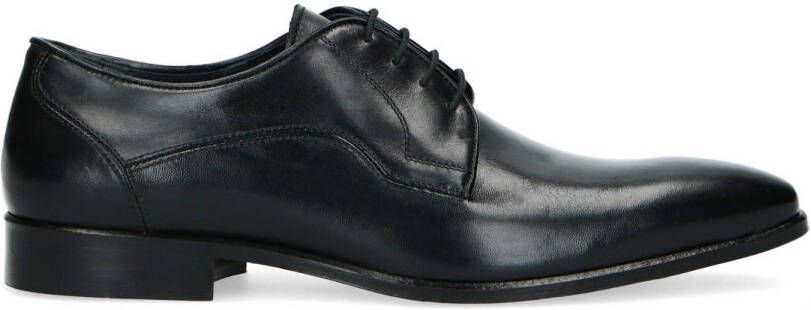 Manfield leren veterschoenen zwart