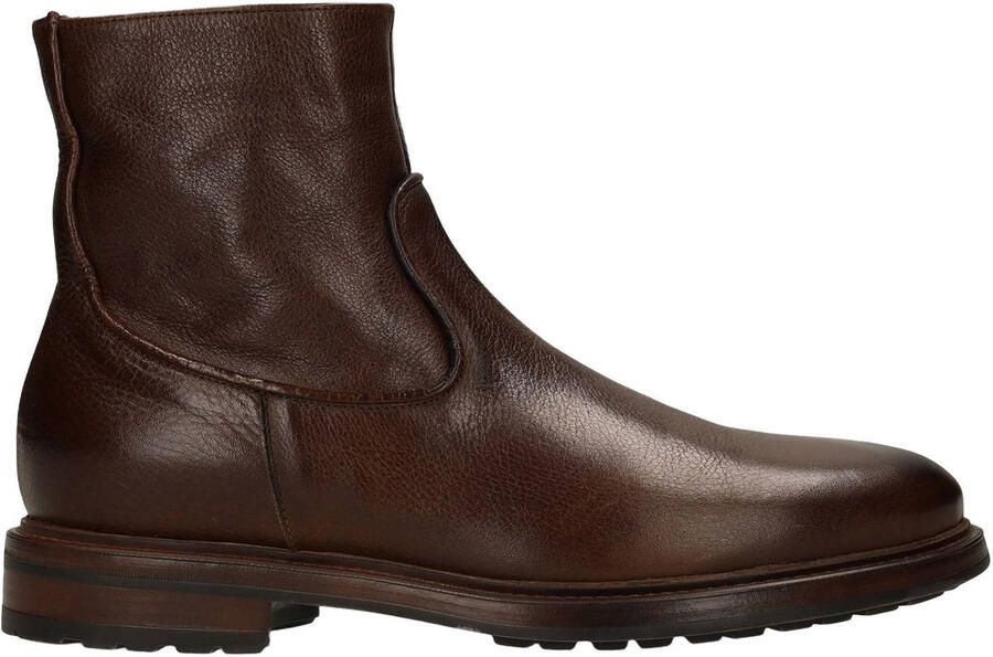 Manfield Black Label leren enkelboots bruin
