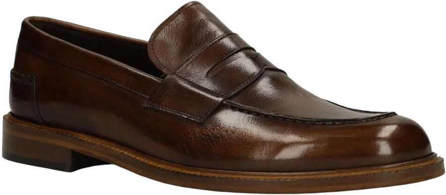 Manfield Black Label leren loafers bruin - Foto 3
