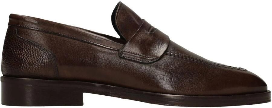 Manfield Black Label leren loafers donkerbruin