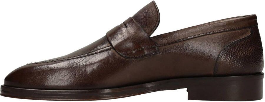 Manfield Black Label leren loafers donkerbruin - Foto 3
