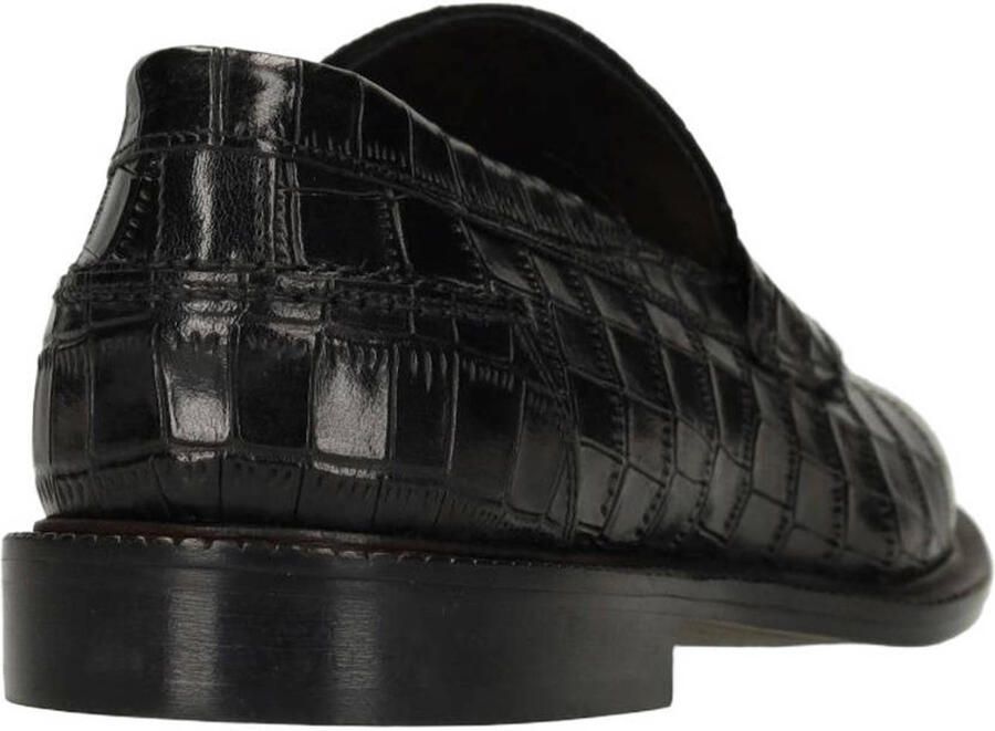 Manfield Black Label leren loafers met croco print zwart - Foto 2