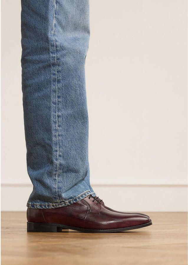 Manfield Black Label leren veterschoenen bordeaux - Foto 2