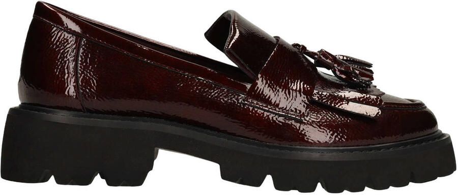 Manfield Bordeaux lakleren loafers met kwastjes