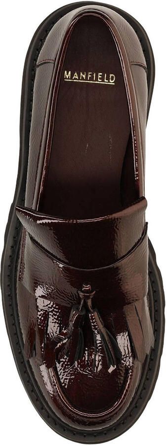 Manfield Bordeaux lakleren loafers met kwastjes - Foto 3