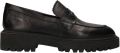 Manfield chunky leren loafers met studs zwart - Zwart