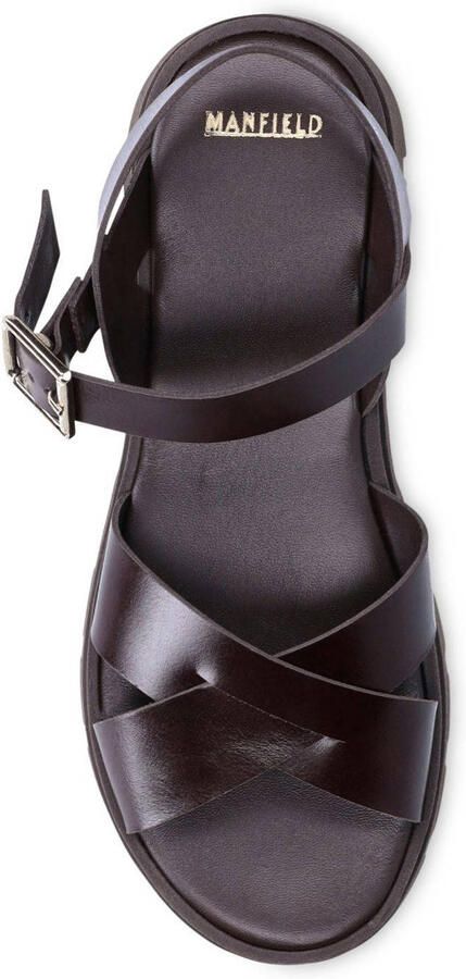 Manfield chunky leren sandalen bruin - Foto 2