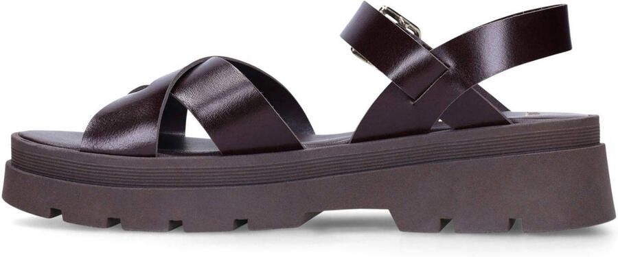 Manfield chunky leren sandalen bruin - Foto 3