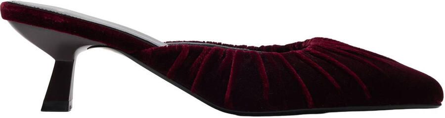 Manfield fluwelen muiltjes met hak bordeaux