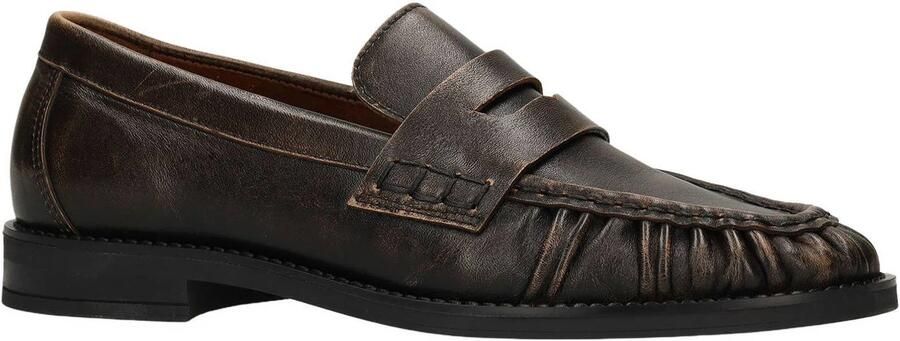 Manfield Gabriela X leren loafers donkerbruin - Foto 3