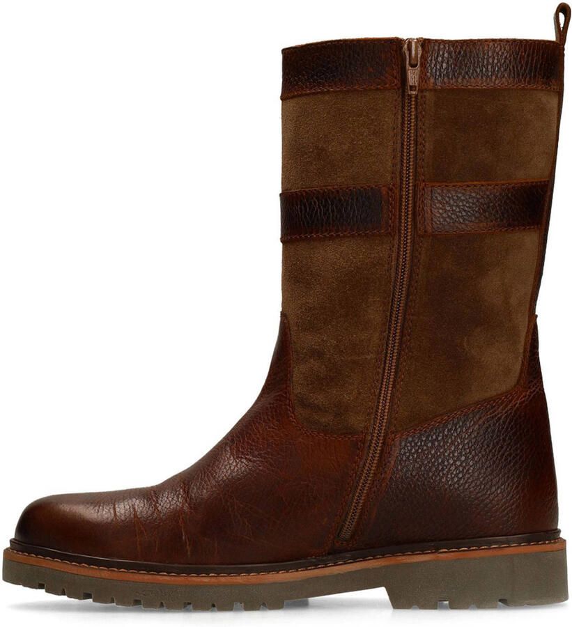 Manfield gevoerde leren laarzen cognac