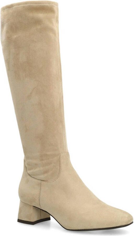 No Stress Dames Beige stretch laarzen met hak - Foto 2