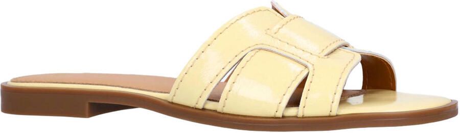 Manfield lak slippers geel - Foto 3