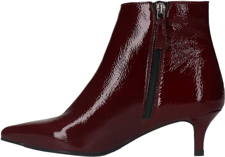 Manfield Dames Bordeaux rode lak leren enkellaarsjes met hak - Foto 2