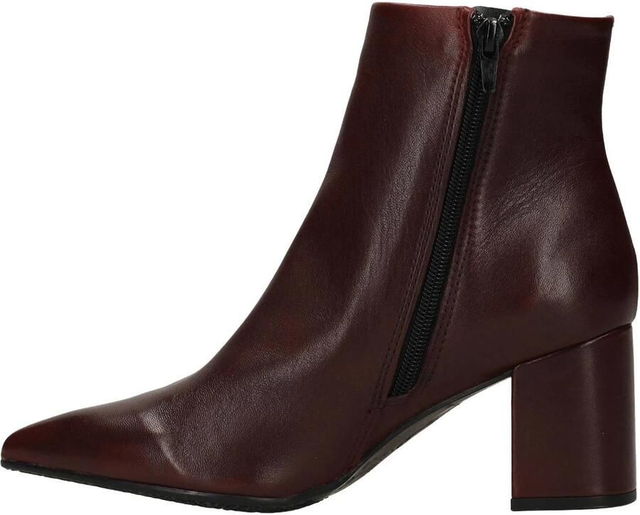 Manfield lakleren enkellaarzen met blokhak bordeaux - Foto 2