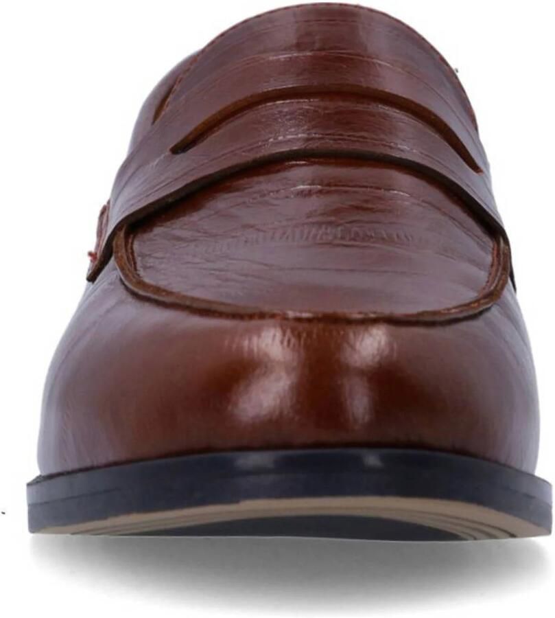 Manfield Dames Burgundy lakleren loafers
