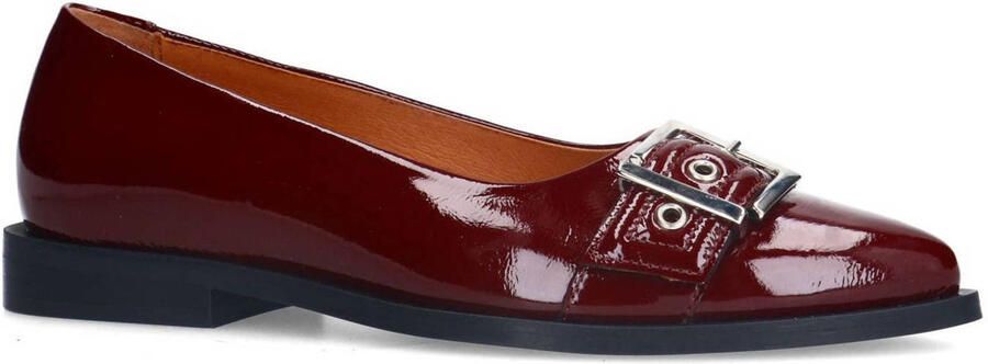 Manfield Dames Bordeaux rode lakleren ballerina's