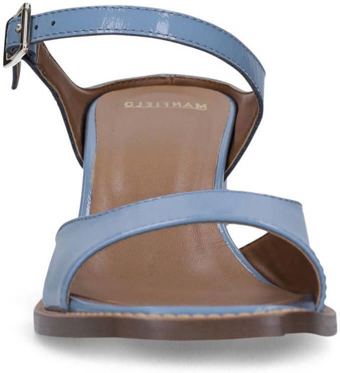 Manfield Dames Blauwe lak leren sandalen met hak - Foto 2