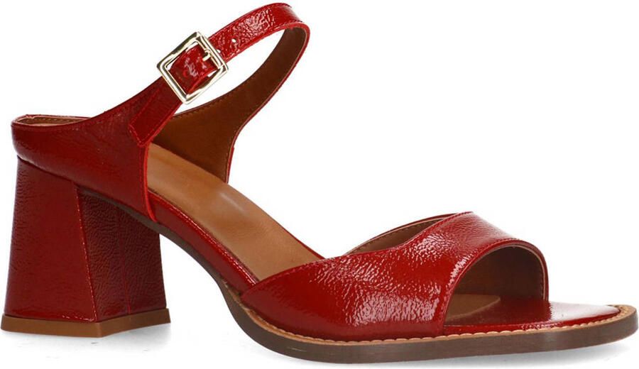 Manfield Dames Rode lakleren sandalen met hak - Foto 3