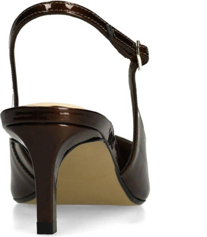 Manfield lakleren slingback pumps bruin - Foto 2