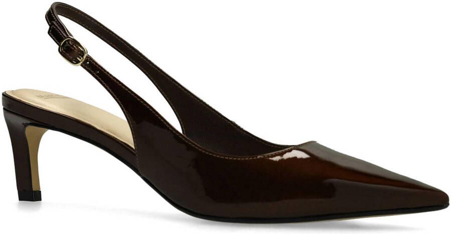 Manfield lakleren slingback pumps bruin - Foto 3