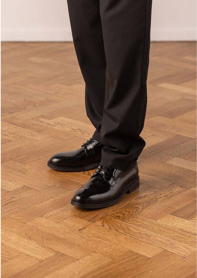 Manfield Heren Zwarte lakleren veterschoenen - Foto 2