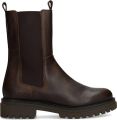 Manfield Dames Bruine leren chelsea boots - Bruin