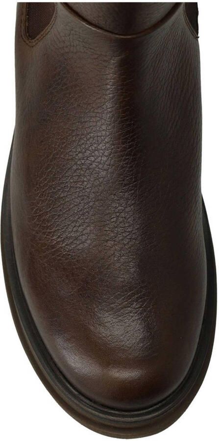 Manfield Dames Bruine leren chelsea boots