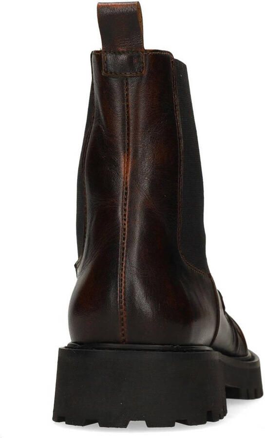 Manfield leren chelsea boots met profielzool bruin - Foto 3