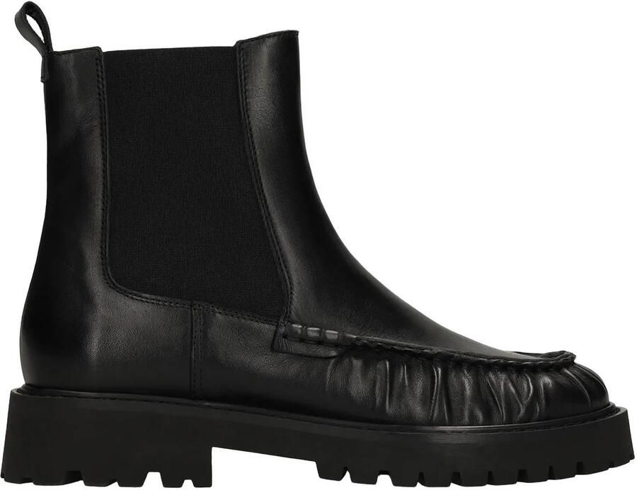 Manfield leren chelsea boots met profielzool zwart