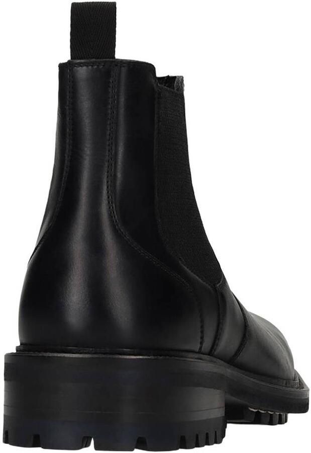 Manfield leren chelsea boots met profielzool zwart - Foto 2
