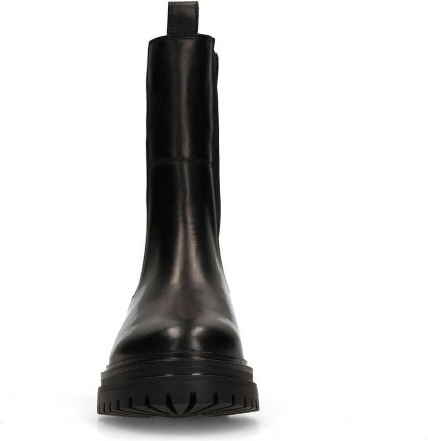 Manfield Dames Zwarte leren chelsea boots - Foto 3