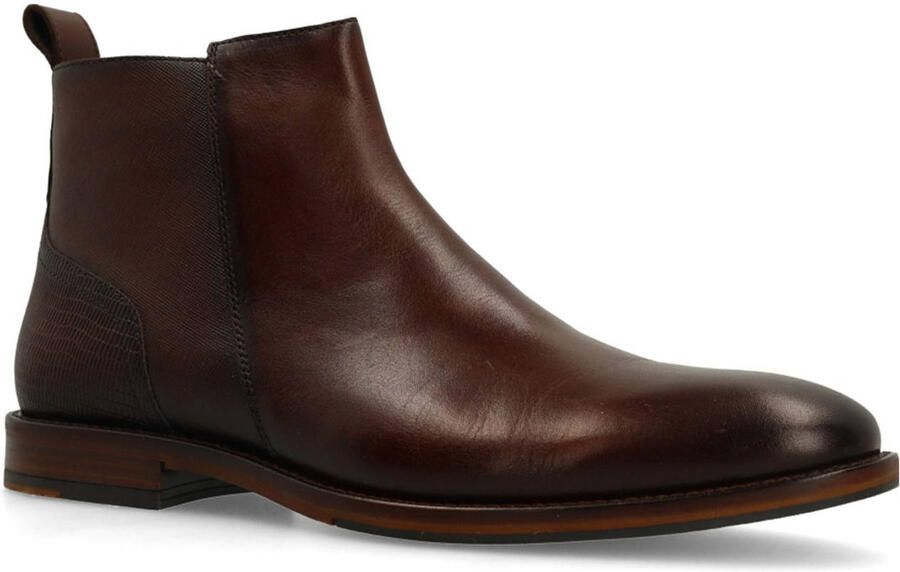 Manfield Heren Bruine leren Chelsea boots