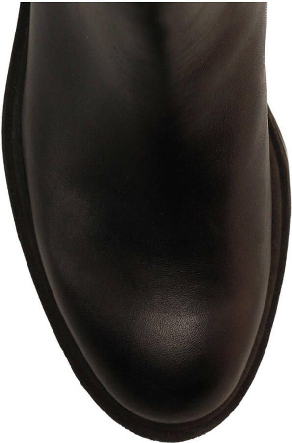 Manfield Dames Zwarte leren chelsea boots