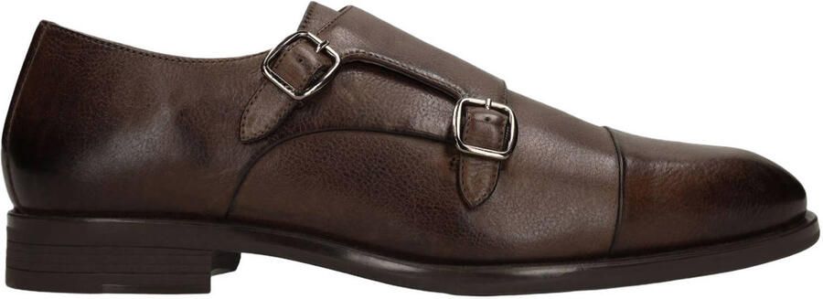 Manfield Heren Bruine leren gespschoenen