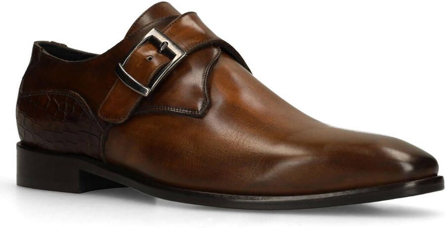 Black Label Heren Bruine leren gespschoenen - Foto 2