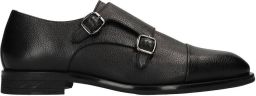 Manfield Heren Zwarte leren gespschoenen