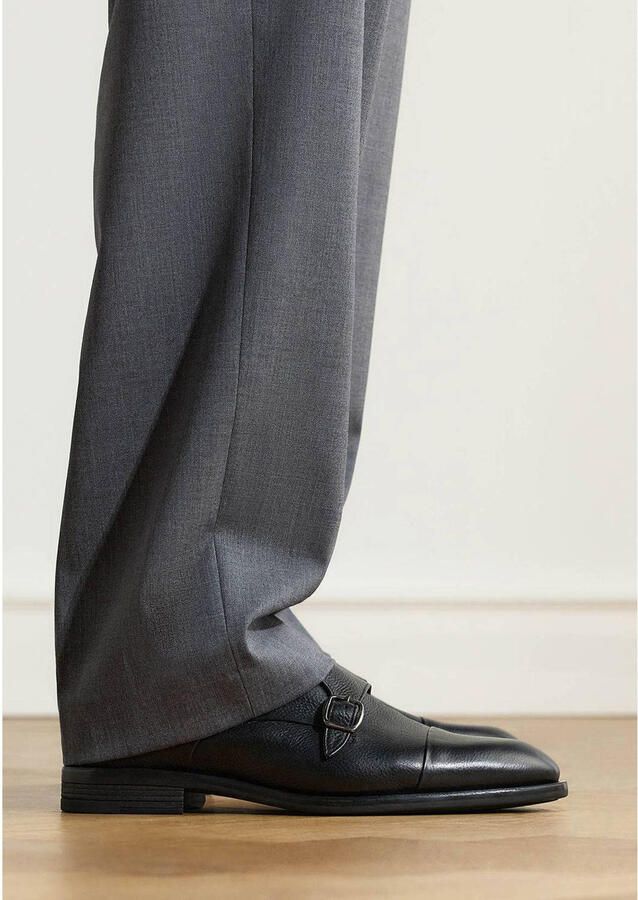 Manfield Heren Zwarte leren gespschoenen - Foto 2