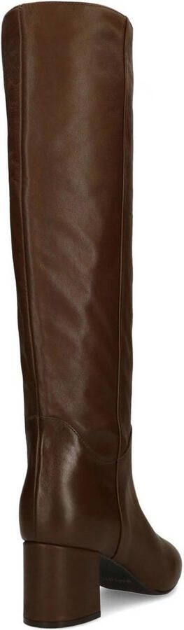 Manfield Dames Bruine leren hoge laarzen met hak - Foto 3