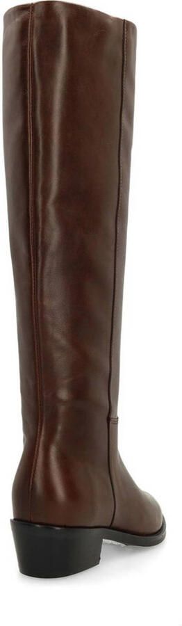 Manfield Dames Donkerbruine leren hoge laarzen - Foto 3