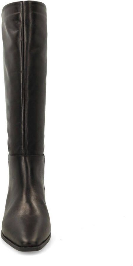 Manfield Dames Zwarte leren hoge laarzen - Foto 3